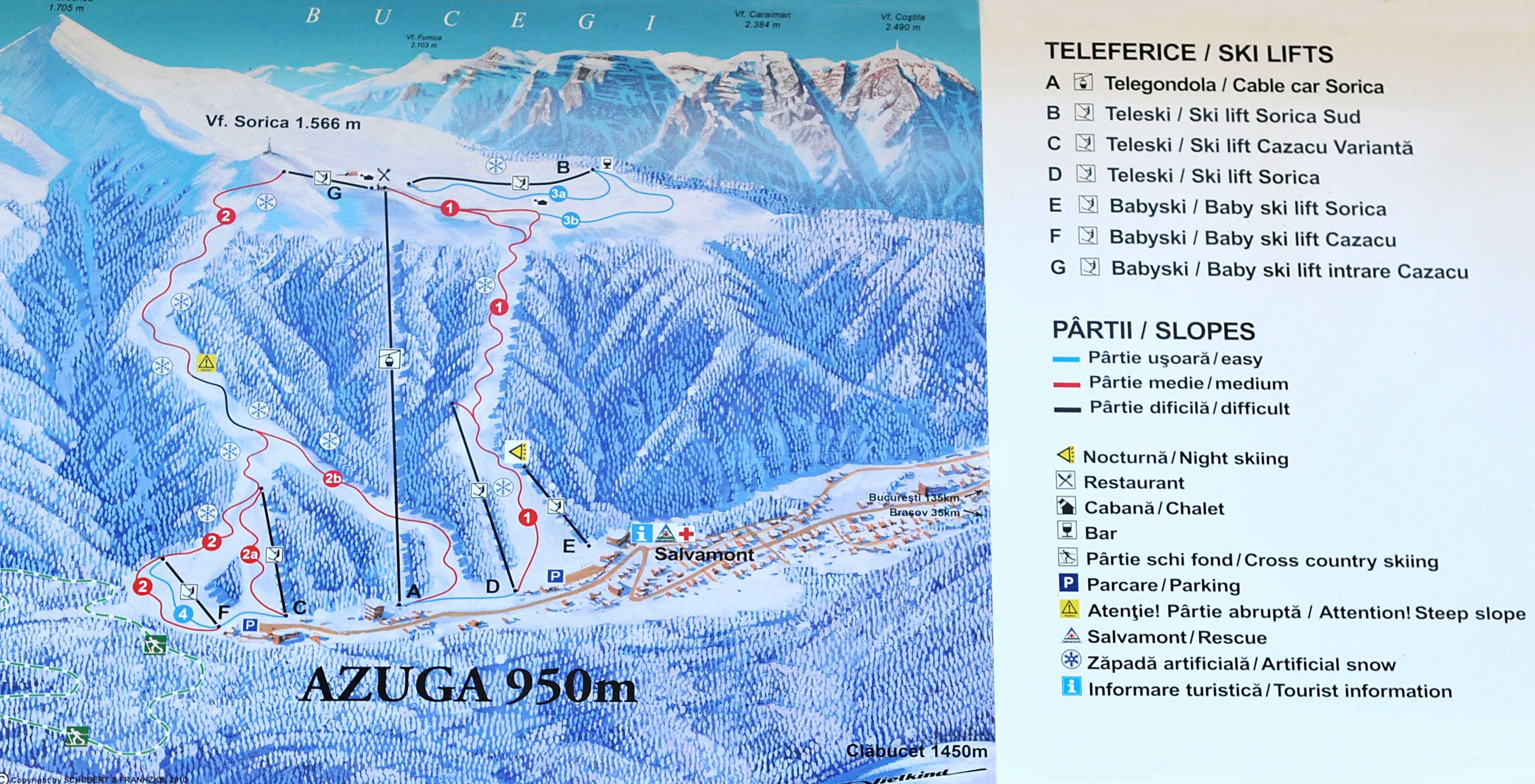 Teleferics and ski slopes in Azuga